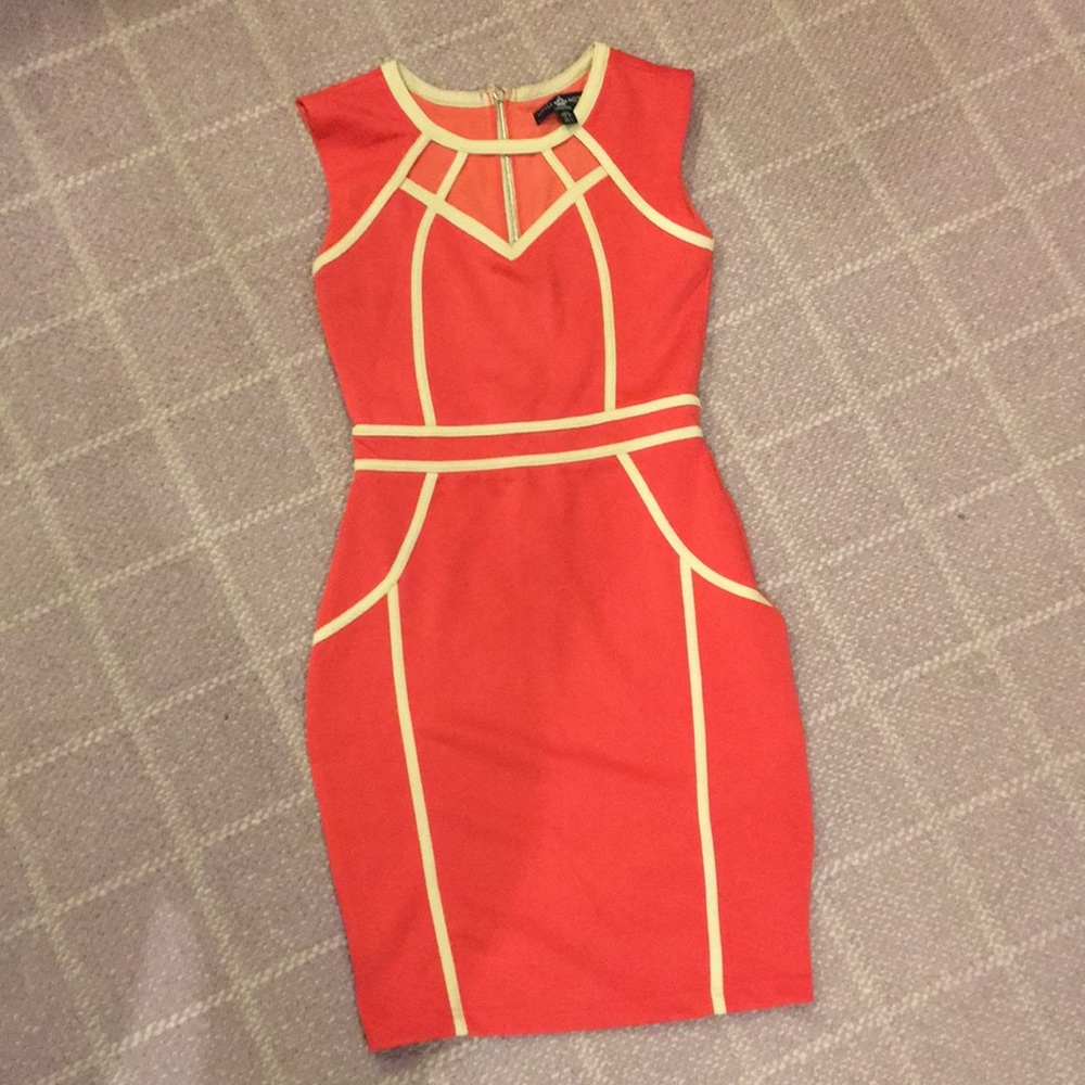 Pink & white mini dress